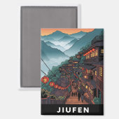 Jiufen Taiwan Avond Magneet (Voorkant / Achterkant)
