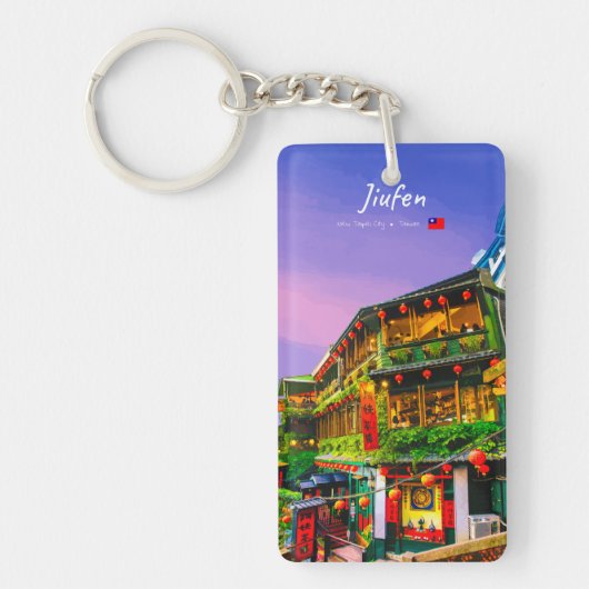 Jiufen, Taiwan - Oude Theehuis Slim Sleutelhanger (Voorkant)