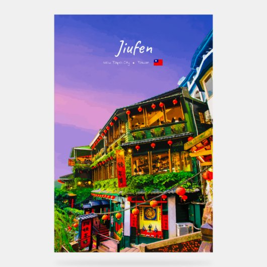Jiufen, Taiwan - Oude Theesalon Acryl Bord (Voorkant)