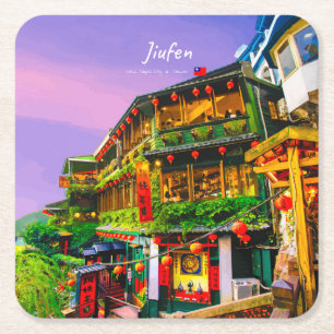Jiufen, Taiwan - Oude Theesalon Kartonnen Onderzetters