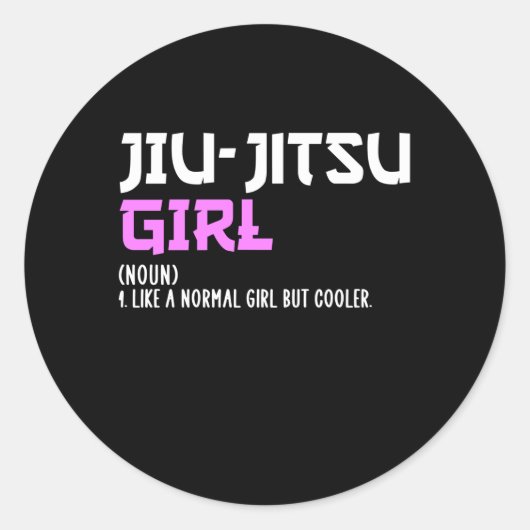 jiujitsu meisje ronde sticker (Voorkant)