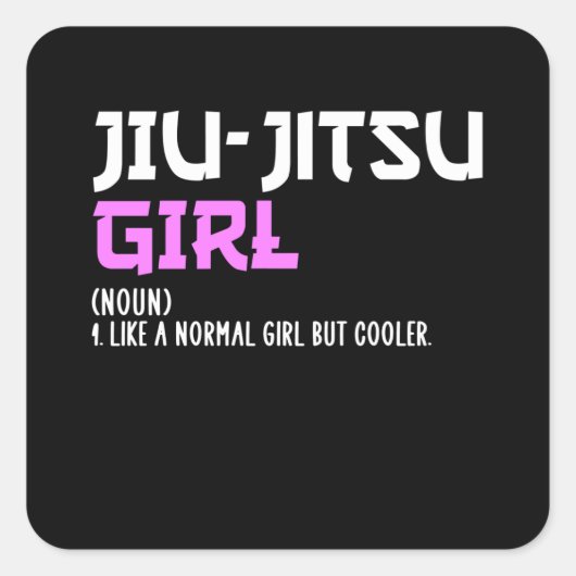 jiujitsu meisje vierkante sticker (Voorkant)