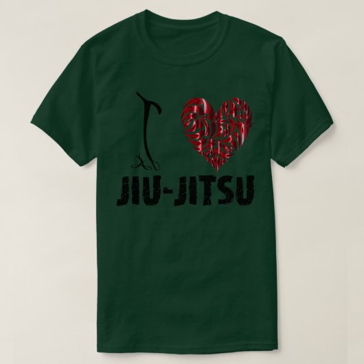 JiuJitsu White T text Ik hou van JiuJitsu T-shirt (Design voorkant)