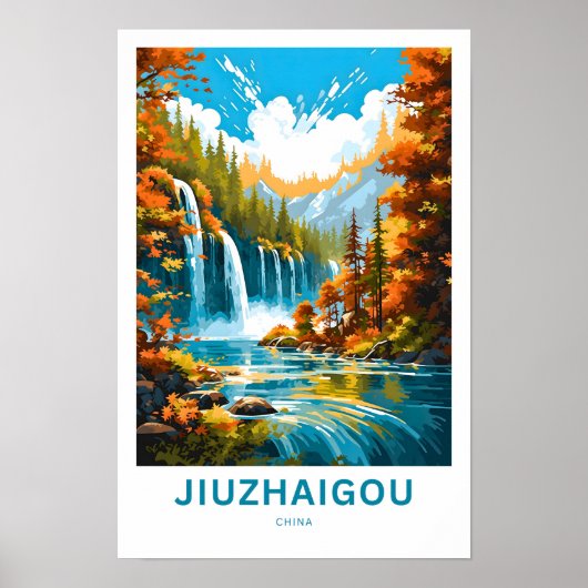 Jiuzhaigou China Reisprint Poster (Voorkant)