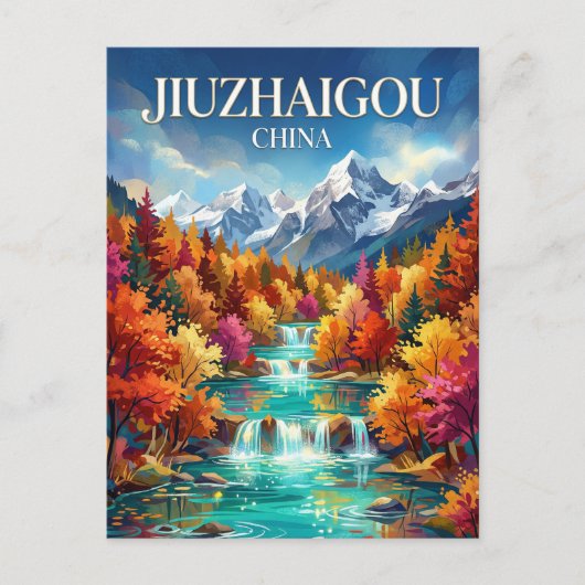 Jiuzhaigou-vallei China Briefkaart (Voorkant)