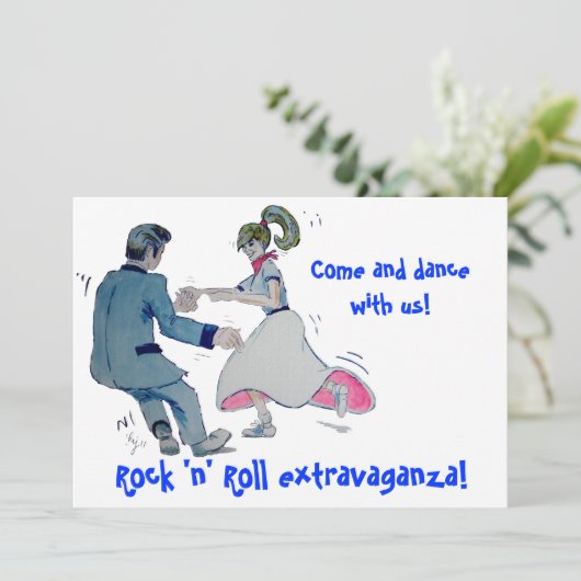 Jive Fun. swing dansen rock en roll Kaart (Staand voorkant)