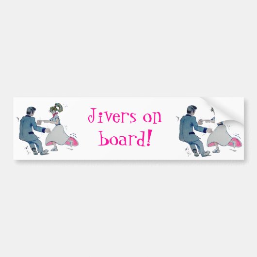 Jive Fun, zwendende danssteen en rolsteen Bumpersticker (Voorkant)