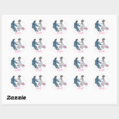 Jive Fun, zwendende danssteen en rolsteen Ronde Sticker (Vel)
