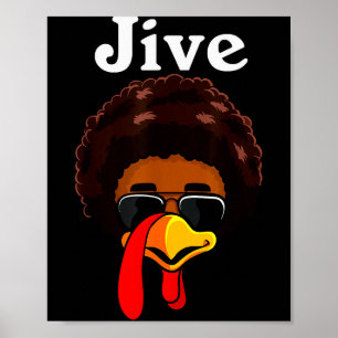 Jive Thanksgiving kalkoen dag grappige gezinskostu Poster