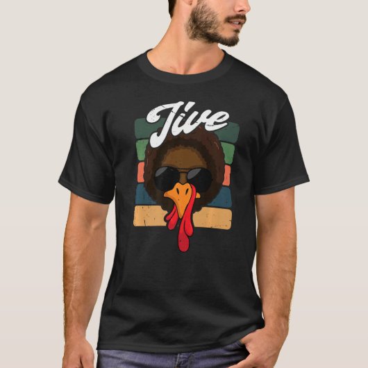 Jive Thanksgiving Turkey Day Face  Retro T-shirt (Voorkant)