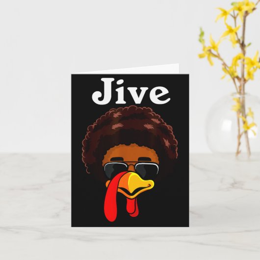 Jive Thanksgiving Turkey Day Funny Family Costume  Kaart (Gele Bloem)