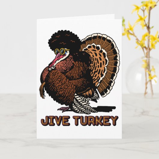 Jive Turkey Aanpasbare Wenskaart Kaart (Gele Bloem)