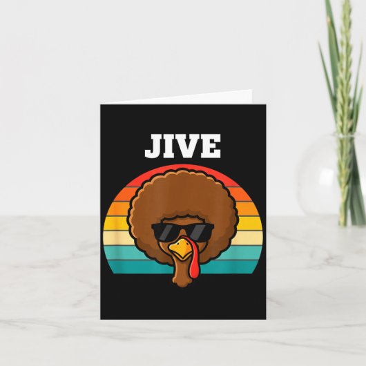 Jive Turkey Afro Retro 70s Thanksgiving Turkey Day Kaart (Voorkant)