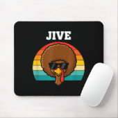 Jive Turkey Afro Retro 70s Thanksgiving Turkey Day Muismat (Met muis)