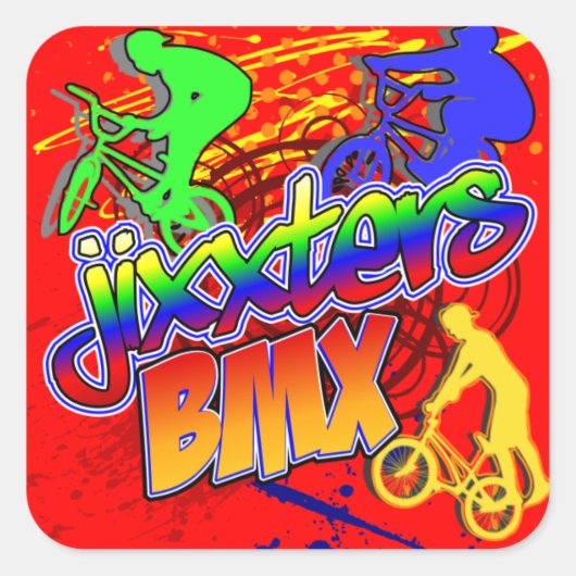 Jixxter BMX Vierkante Sticker (Voorkant)