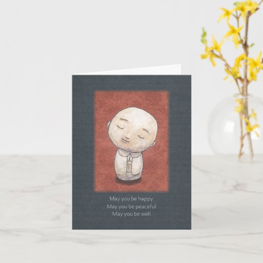 Jizo Art Friend Support Vriendelijkheid Mededogen  Kaart (Gele Bloem)