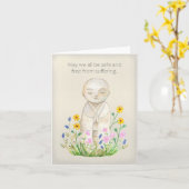 Jizo Buddha Compassion Vriendelijkheid Sympathie w Kaart (Gele Bloem)