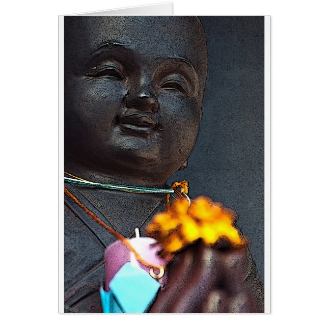 Jizo Buddha met Marigold Offer (Voorkant)