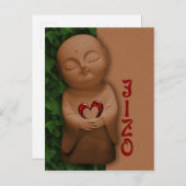 Jizō holding a heart CC0796 Sympathy Briefkaart (Voorkant / Achterkant)