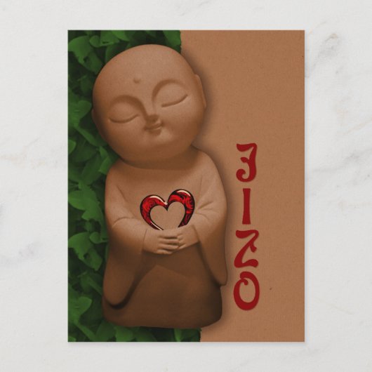 Jizō holding a heart CC0796 Sympathy Briefkaart (Voorkant)
