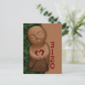 Jizō holding a heart CC0796 Sympathy Briefkaart (Staand voorkant)