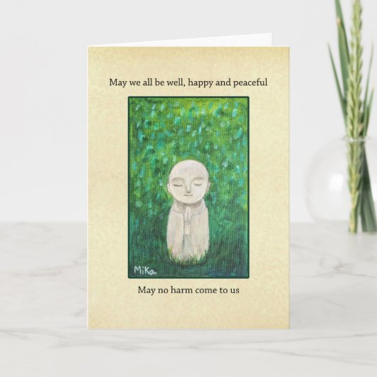 Jizo Kunst Boeddhisme Gebed Empathie Beterschap Kaart (Voorkant)