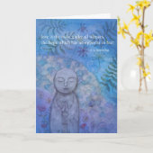 Jizo Kunst met stille Liefde Hulp Ondersteuning Vr Kaart (Gele Bloem)