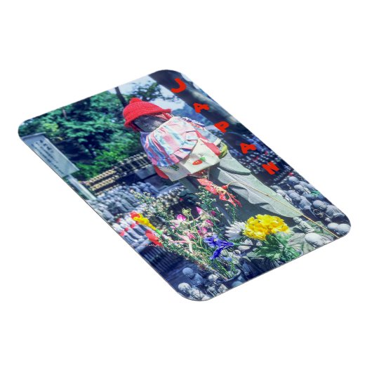 Jizo monk beeld met bib en pet - Japan Magneet (Rechterzijde)