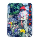 Jizo monk beeld met bib en pet - Japan Magneet (Verticaal)