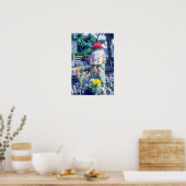 Jizo monk beeld met bib en pet poster (Keuken)