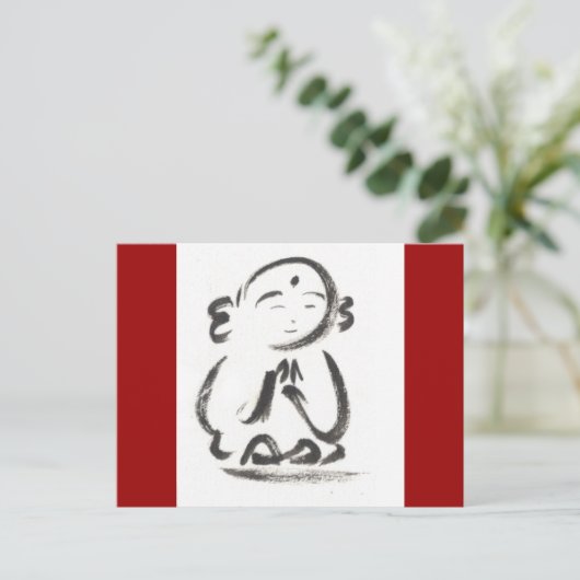 Jizo Red Briefkaart (Staand voorkant)