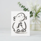 Jizo the Monk Briefkaart in White (Staand voorkant)