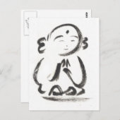 Jizo the Monk Briefkaart in White (Voorkant / Achterkant)