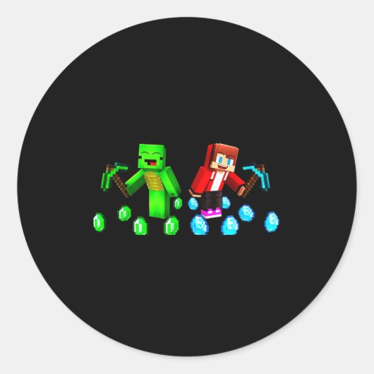 Jj And Mikey Happy Birthday  Ronde Sticker (Voorkant)