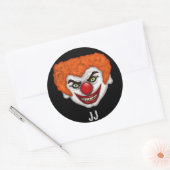 JJ de Creepy Clown | Halloween Fun Ronde Sticker (Envelop)