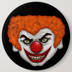 JJ de Creepy Face Clown Art c)2020 van de kerrie Ronde Button 6,0 Cm