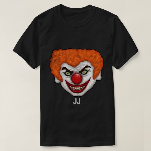 JJ de Creepy Faced Clown | Halloween Fun T-shirt (Design voorkant)