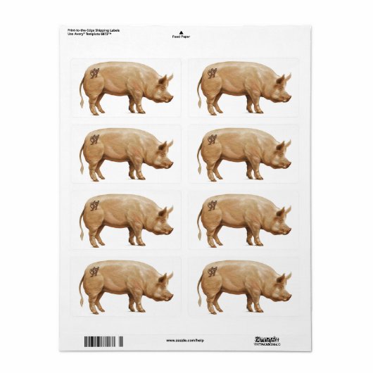 JJHD varkenslabel Etiket (Full Sheet)