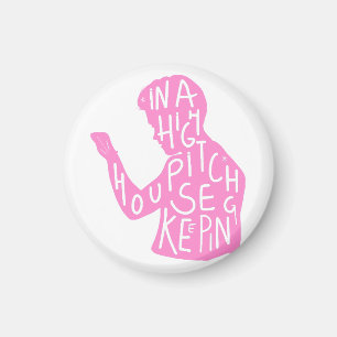 JJs silhouet huishoudelijke quote in pastelroze Magneet