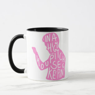 JJs silhouet huishoudelijke quote in pastelroze  Mok