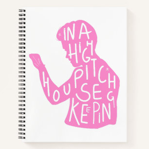 JJs silhouet huishoudelijke quote in pastelroze Notitieboek