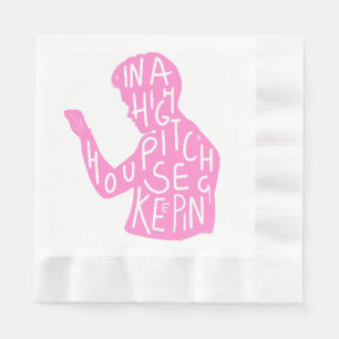 JJs silhouet huishoudelijke quote in pastelroze Servet