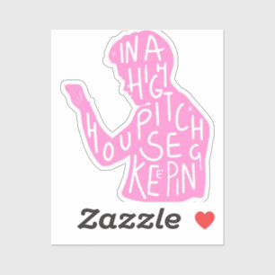 JJ's silhouet huishoudelijke quote in pastelroze Sticker