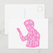 JJs silhouette housekeeping quote in pastelroze Feestdagenkaart (Voorkant / Achterkant)