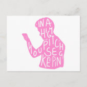 JJs silhouette housekeeping quote in pastelroze Feestdagenkaart (Voorkant)