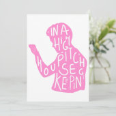 JJs silhouette housekeeping quote in pastelroze Kaart (Staand voorkant)