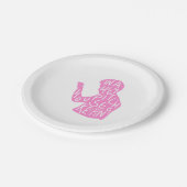 JJs silhouette housekeeping quote in pastelroze Papieren Bordje (Gekanteld)