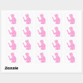 JJs silhouette housekeeping quote in pastelroze Vierkante Sticker (Vel)