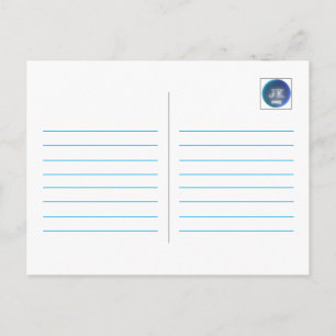 JK 2023 Blauwe Dubbele Kolom Lijn Aangepaste Tekst Briefkaart