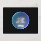 JK 2023 Blauwe Dubbele Kolom Lijn Aangepaste Tekst Briefkaart (Voorkant)